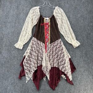 California Costumes Burgundy and Gold Pirate Halloween Dress